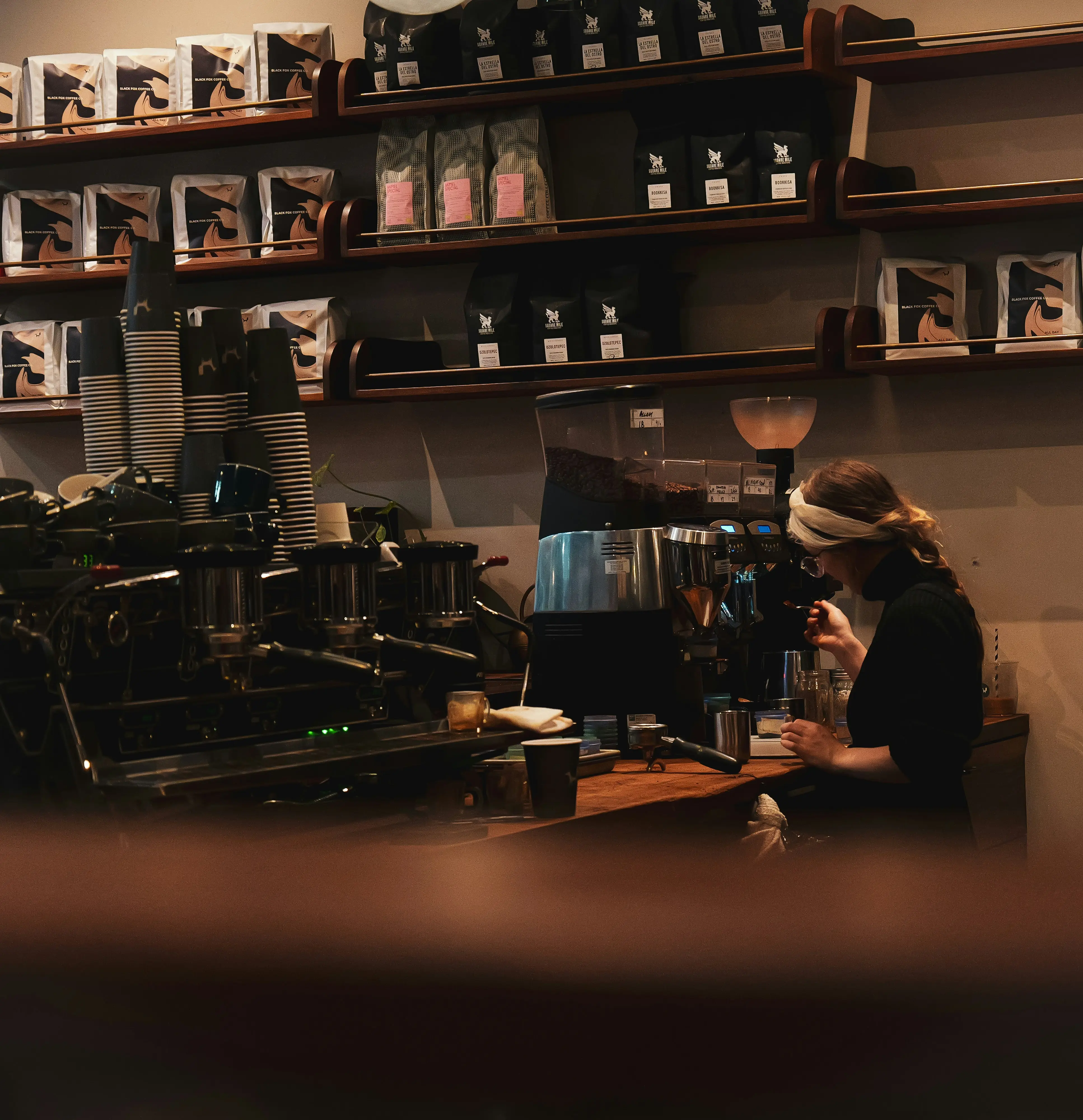 Technician repairing coffee machine