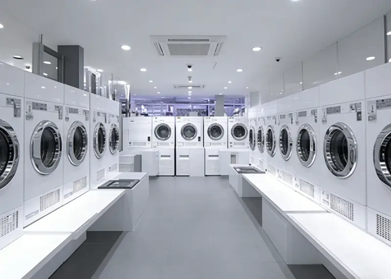 Commercial laundry machine operation